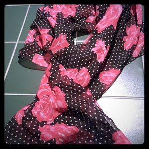 polka dots and roses scarf