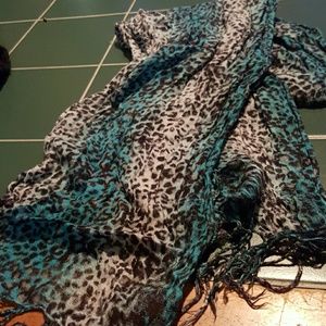 blue leopard scarf