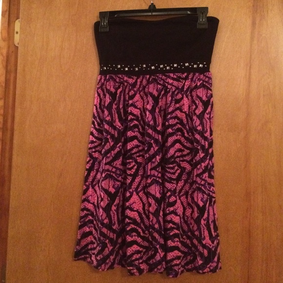 Pink striped knit dress