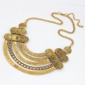 Gold boho necklace