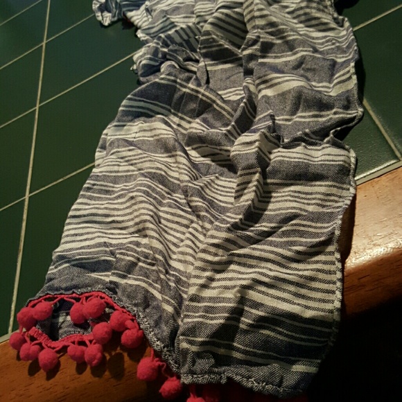 blue and white fun wrap around scarf