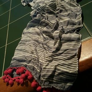 blue and white fun wrap around scarf