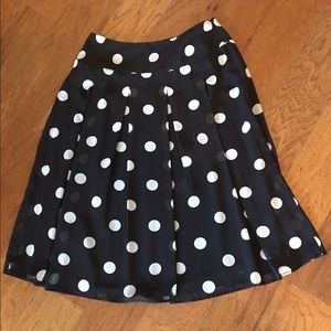 Black and white polkadot skirt