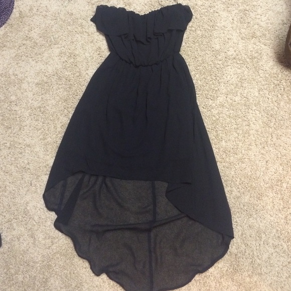 Strapless Black High-Low Dress - Picture 1 of 1
