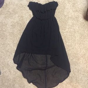Strapless Black High-Low Dress