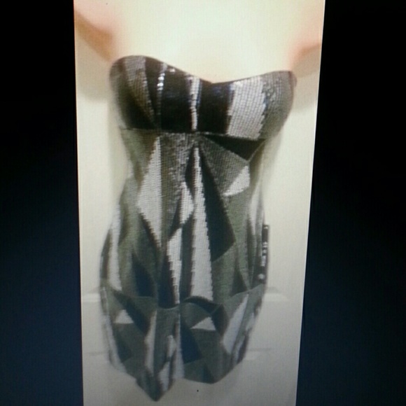 As U Wish Sequins Tube Mini Cocktail Dress Large
