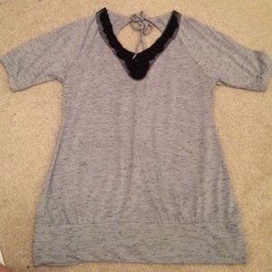 Blue and gray top