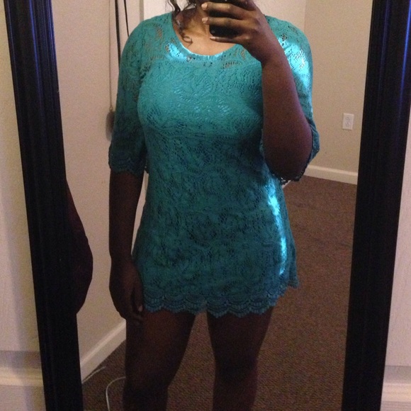 Crochet Teal Dress
