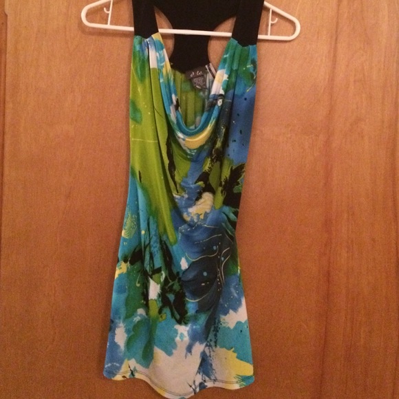 Bright racer back dressy top