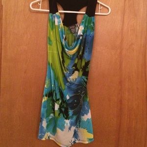 Bright racer back dressy top