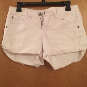 White jean shorts