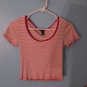 Forever 21 striped red crop top