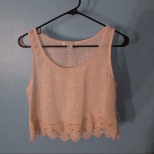 Lace Trimmed Crop Top