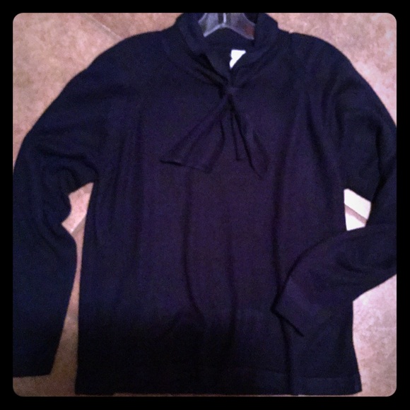 Soft  wool and blend sweater, NAVY BLUE