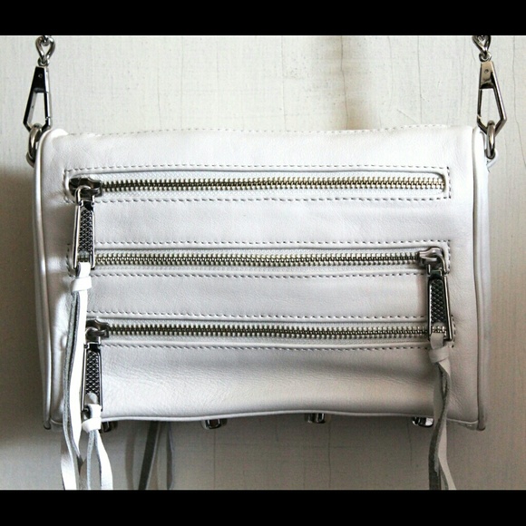 Rebecca Minkoff Mini 5 Zip Clutch in White