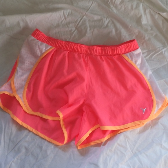 Pink/orange/white active wear shorts