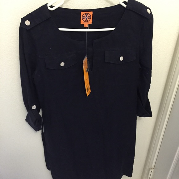 Navy shift dress