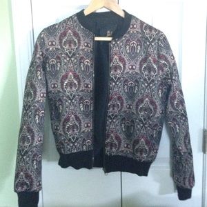 Pattern bomber jacket