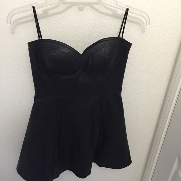 Leather bustier top