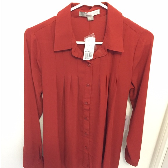 Silk blouse- red/orange