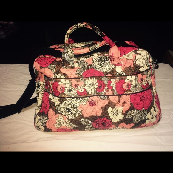 Vera Bradley Mocha Rouge Weekender bag