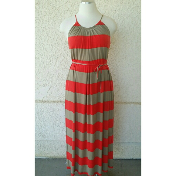 Dresses & Skirts - Beautiful Coral and taupe Maxi