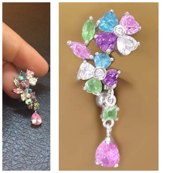 Reverse dangle Belly button ring
