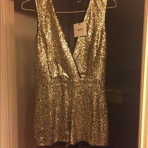 Asos romper with sequins in Gold.