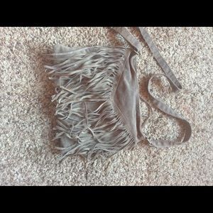 Brown fringe crossbody