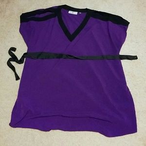 Purple and Black top open shoulder