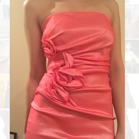 Jessica McClintock coral strapless dress - prom!