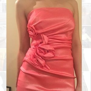 Jessica McClintock coral strapless dress - prom!