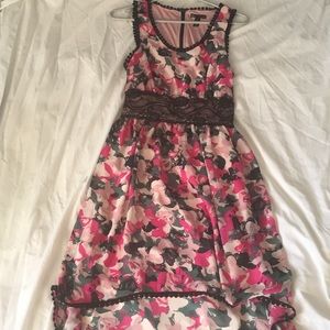 Butterfly patterned High-Low Dress