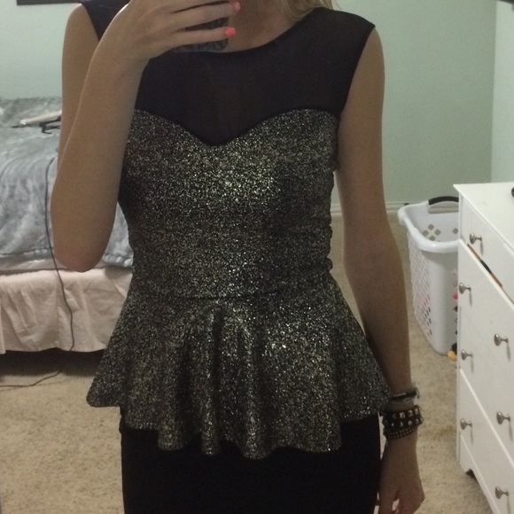 Sparkly Peplum Top NWT