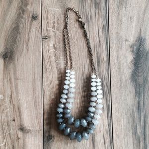 Grey Ombré Necklace with Gold Chain