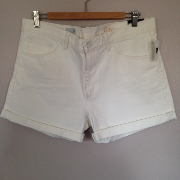 White Boyfriend Jean Shorts