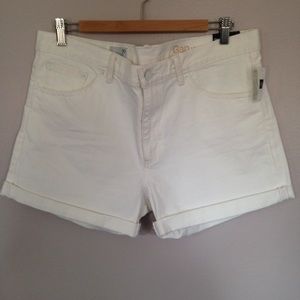 White Boyfriend Jean Shorts