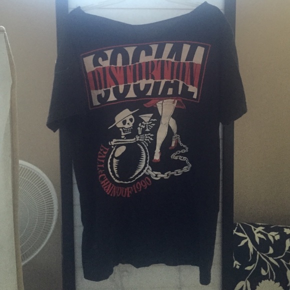 Off the shoulder Social Distortion Top