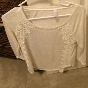 Ivory colored cotton top three quarter length