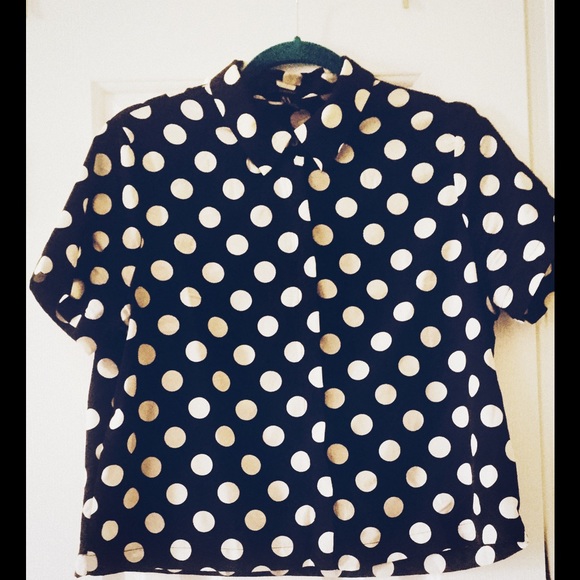 Polka Dot Button, Crop Top.