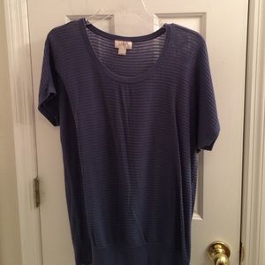 LOFT Outlet Slate Blue Short-Sleeve Sweater Size L