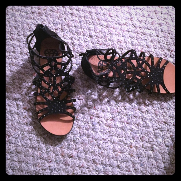 Size 6 1/2 rhinestones studded sandals