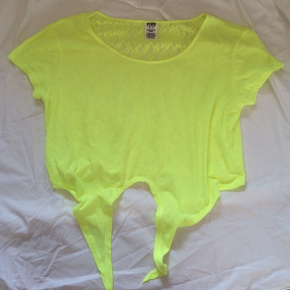 Neon yellow PINK crop top