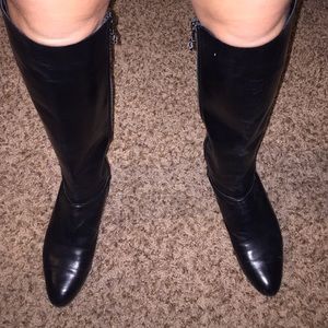 Black Leather Riding Boots