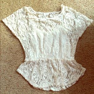Cream Lace Top