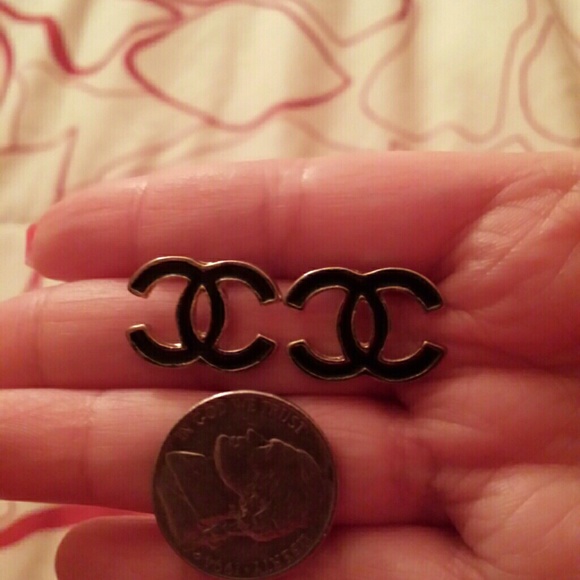 Gold and black earrings