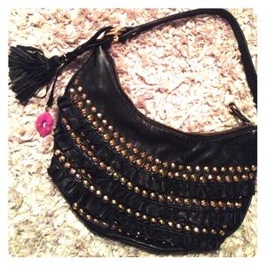 Betsey Johnson leather shoulder bag with studs