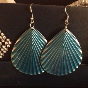 Blue shell earrings