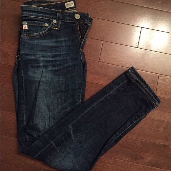 AG blue denim cropped stilt cigarette leg Jean