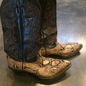 Custom Made Genuine Python & Leather Cowboy Boots